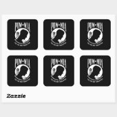 Sticker Carré Drapeau POW MIA : Soldats disparus de la guerre du (Feuille)