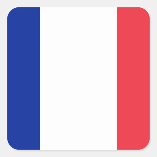 Sticker Carré Drapeau rouge blanc et bleu de la France (Devant)