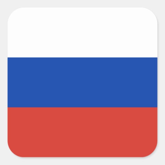 Sticker Carré Drapeau Russie/Russie (Devant)