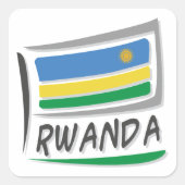 Sticker Carré Drapeau Rwanda Pride X (Devant)