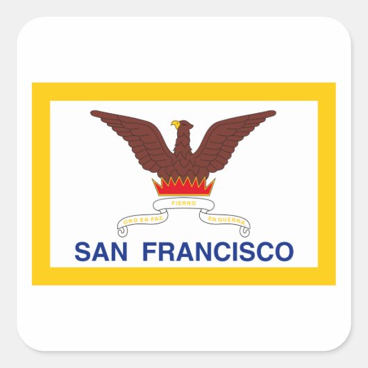 Sticker Carré Drapeau San Francisco (Devant)