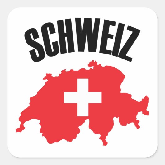 Sticker Carré Drapeau Schweiz Suisse (Devant)