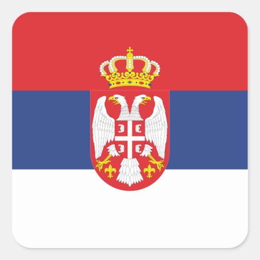 Sticker Carré Drapeau serbe (Devant)