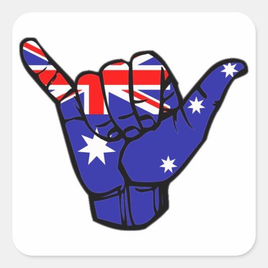 Sticker Carré Drapeau Shaka Australie (Devant)