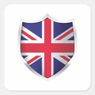 Sticker Carré Drapeau Silver Shield au Royaume-Uni