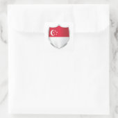Sticker Carré Drapeau Silver Shield de Singapour (Sac)
