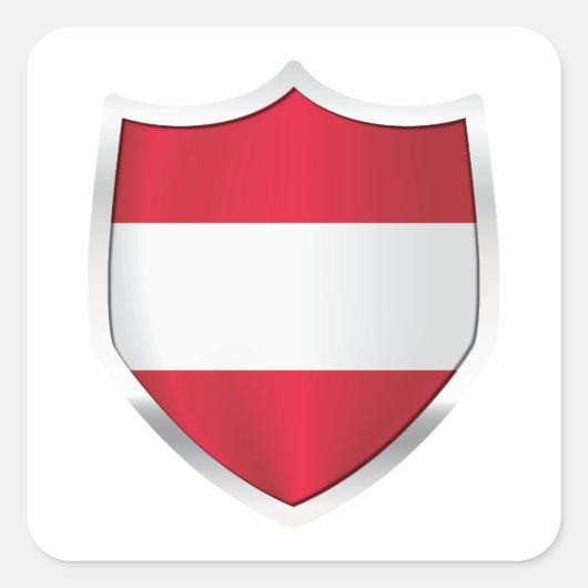 Sticker Carré Drapeau Silver Shield en Autriche (Devant)