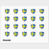 Sticker Carré Drapeau Silver Shield Suède (Feuille)