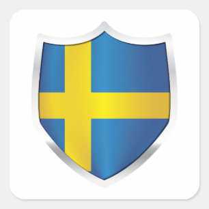 Sticker Carré Drapeau Silver Shield Suède