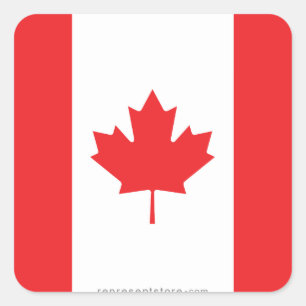 Sticker Carré Drapeau simple du Canada