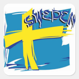 Sticker Carré Drapeau suédois de SFX