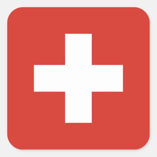 Sticker Carré Drapeau Suisse/Suisse (Devant)