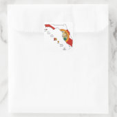 Sticker Carré Drapeau sur la carte de Floride (Sac)