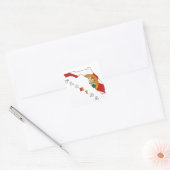 Sticker Carré Drapeau sur la carte de Floride (Enveloppe)