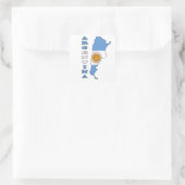 Sticker Carré Drapeau sur la carte de l'Argentine (Sac)