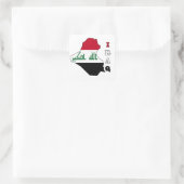 Sticker Carré Drapeau sur la carte d'Irak (Sac)
