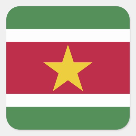Sticker Carré Drapeau surinamais, Drapeau surinamais (Devant)