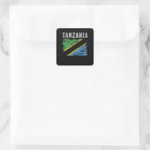 Sticker Carré Drapeau tanzanien déchiré Drapeau tanzanien (Sac)