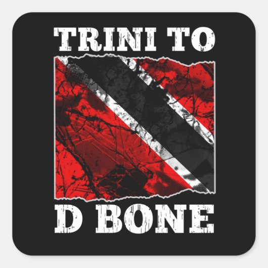 Sticker Carré Drapeau Trinité-et-Tobago - Trini À D Bone (Devant)