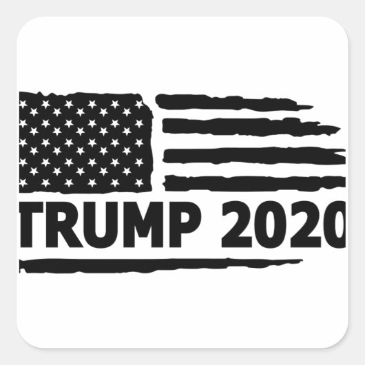 Sticker Carré Drapeau Trump 2020 (Devant)