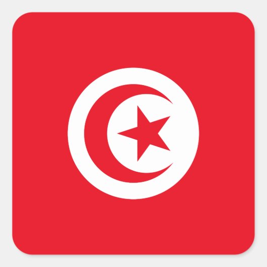 Sticker Carré Drapeau tunisien (Devant)