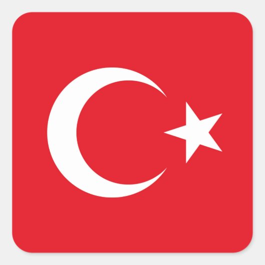 Sticker Carré Drapeau Turquie (Devant)