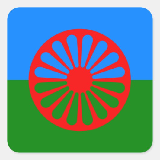 Sticker Carré Drapeau tzigane (Devant)