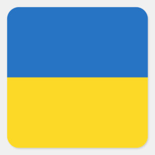 Sticker Carré Drapeau ukrainien