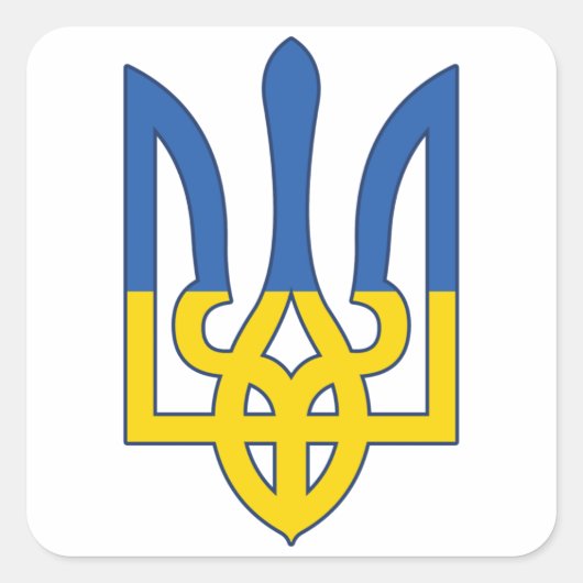 Sticker Carré drapeau ukrainien, Fierté du pays, drapeau ukraini (Devant)