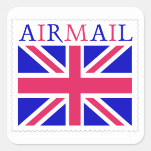 Sticker Carré Drapeau Union Jack Airmail