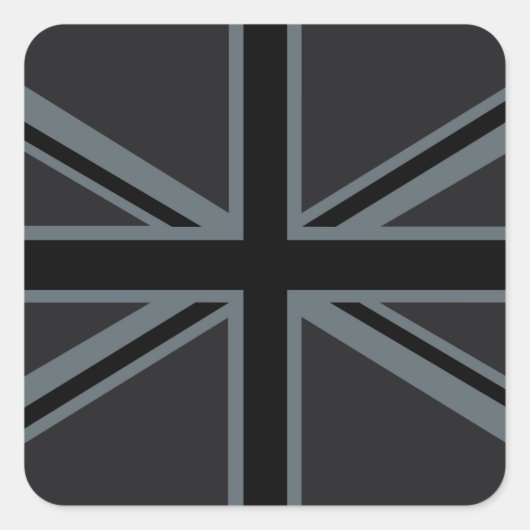 Sticker Carré Drapeau Union Jack noir (Devant)
