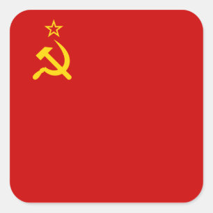 Sticker Carré Drapeau Union soviétique/URSS/CCCP