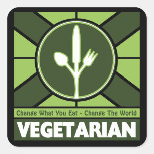 Sticker Carré Drapeau végétarien
