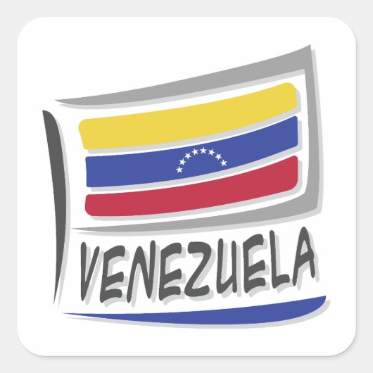 Sticker Carré Drapeau Venezuela Pride X (Devant)