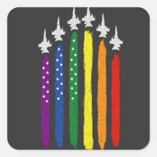 Sticker Carré Drapeau Vintage américain patriotique LGBTQ 4 juil