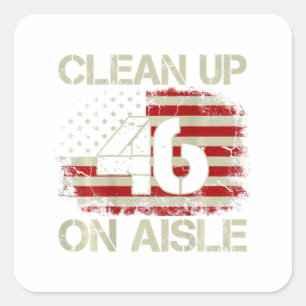 Sticker Carré Drapeau vintage Américain Patriotique Nettoyer Sur
