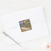 Sticker Carré Drapeaux et panneau de secourt de surf (Enveloppe)