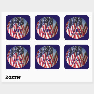 Sticker Carré Drapeaux patriotiques américains de luxe pour le 2