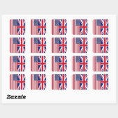 Sticker Carré Drapeaux Union Jack et États-Unis d'Amérique (Feuille)