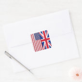 Sticker Carré Drapeaux Union Jack et États-Unis d'Amérique (Enveloppe)
