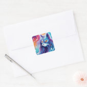 Sticker Carré Dream Cat monde Abstrait des couleurs (Enveloppe)