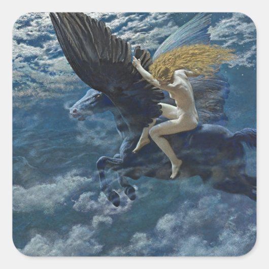 Sticker Carré “Dream Idyll - A Valkyrie” by Edward Robert Hughes (Devant)
