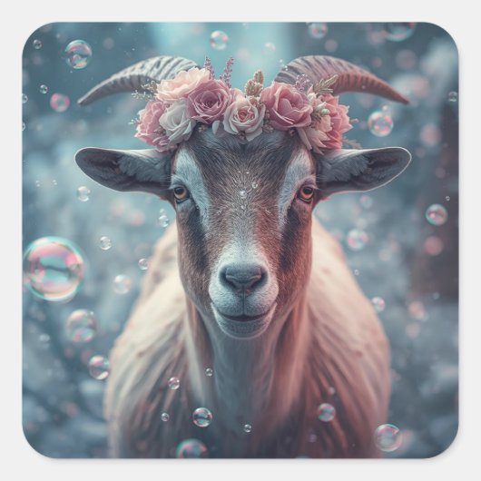 Sticker Carré Dreamy Goat Art (Devant)