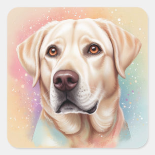 Sticker Carré Dreamy Labrador Retriever Portrait magique