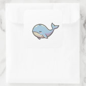 Sticker Carré Dreamy Whale – Cute Kawaii Animal Illustration (Sac)