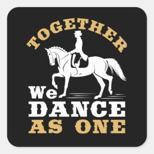 Sticker Carré Dressage Équitation Sport Équestre