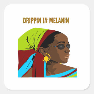 Sticker Carré Drippin dans Melanin