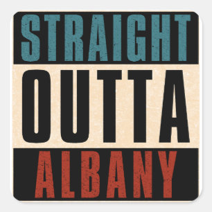 Sticker Carré Droit devant Albany New York NY