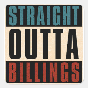 Sticker Carré Droit devant Billings Montana MT
