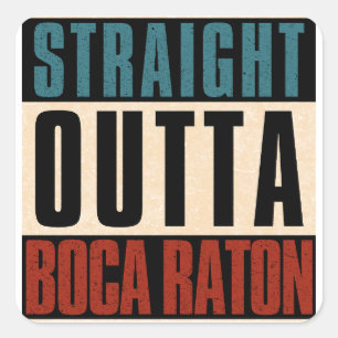Sticker Carré Droit devant Boca Raton Floride FL